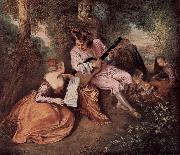 Jean antoine Watteau Das Liebeslied painting